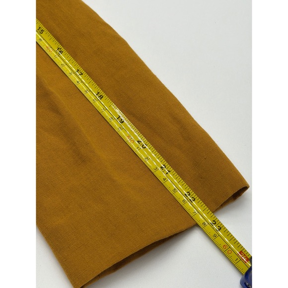 Zara Womens Mustard Yellow Longline 100% Cotton Blazer Jacket Size S Small - Picture 8 of 9